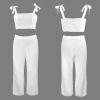 Custom Personalized Tie Shoulder Cami Top & Wide Leg Pants Set