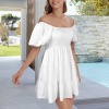 Custom Individualized Square Neck Puff Sleeve Tiered A Line Dress