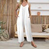 Custom Individualized Women's Pleated Cami Pocket Wide Leg Jumpsuit