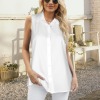Custom Personalized Sleeveless Button Tank Tops Shirts