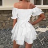 Custom Personalized Off Shoulder Strappy Ruffle Hem Romper