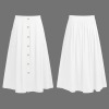 Custom Individualized High Waist Button A-Line Pleated Pockets Skirts