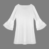 Custom Individualized V Neck Layered Flared Sleeve Dress