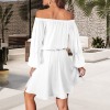 Custom Individualized Off Shoulder Backless Ruffle Sleeve Dress