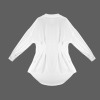 Custom Personalized Women's Pleated Slim Simple Long Sleeve Blouse