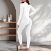 Custom Personalized Women's Long Sleeve Zip Front Jumpsuit