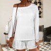 Custom Personalized Women's Slanted Shoulder Sweatshirt & Elastic Waist Shorts Set