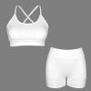 Custom Personalized Strappy Back Sports Bra & High Waist Shorts Sports Set