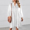 Custom Personalized Flared Sleeve Button Tiered Shirt Dress