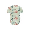 Men's All Over Print Curved Hem T-Shirt (T76)