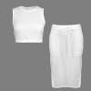 Custom Personalized Sleeveless Crop Top & Drawstring Pocket Slit Skirt Set