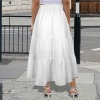 Custom Personalized Elastic Waist Tiered Ruffle Hem Pocket Maxi Skirt