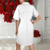 Custom Personalized Short Sleeve Button Front Shirt Dress