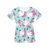 All Over Print T-Shirt for Women (Solid Color Collar) (T40)(Made In Queen)