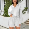 Custom Personalized Long Sleeve Hooded Tops & Drawstring Shorts Set