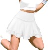 Custom Personalized High Waist Layered Ruffle Zip Pocket Sports Skirts