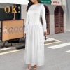 Custom Personalized Long Sleeve Pocket Pleated Maxi Dress