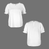 Custom Personalized Round Neck Ruffle Puff Sleeve Blouses