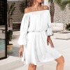 Custom Individualized Off Shoulder Backless Ruffle Sleeve Dress