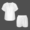 Custom Personalized V-Neck Short Sleeve Drawstring Shorts Set