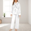 Custom Personalized Women's Tie Waist Pocket Long Pajama Sets