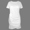 Custom Specialized Round Neck Short Sleeve Wrap Ruched Bodycon Dress