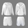 Custom Personalized Long Sleeve Hooded Tops & Drawstring Shorts Set