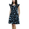 Square-Neck Ruffled-Sleeve Dress