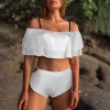 Custom Individualized Women's Ruffle Hem Off Shoulder Bikini Set