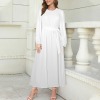 Custom Personalized Round Neck Long Sleeve Belted Maxi Dress