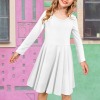 Custom Personalized Long Sleeve Cross Back Girls Dress