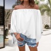 Custom Personalized Off Shoulder Trumpet Sleeve Blouse