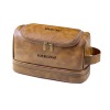 Yellow Brown PU Toiletry Bag (Two Side Custom)（Made In USA）