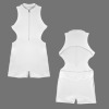 Custom Individualized Sleeveless Half Zipper Bare Back One Piece Jumpsuit