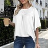 Custom Personalized Women's Bell Sleeve O Neck Babydoll Blouse