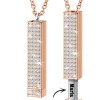Retractable Engraved Double-layer diamond Necklace Bar