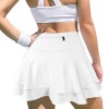 Custom Personalized High Waist Layered Ruffle Zip Pocket Sports Skirts