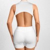 Custom Individualized Sleeveless Half Zipper Bare Back One Piece Jumpsuit