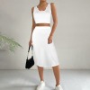 Custom Personalized Sleeveless Tank Top & Bag Hip Midi Skirts Set