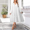 Custom Individualized V-Neck Tassel Long Sleeve Maxi Dress